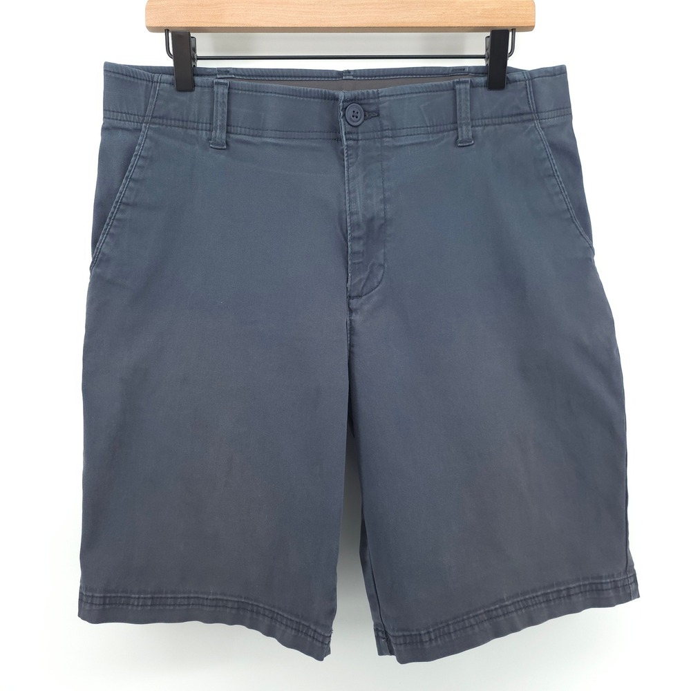 Lee Extreme Motion Mens Chino Shorts 34 Blue Charcoal Gray Stretch Casual